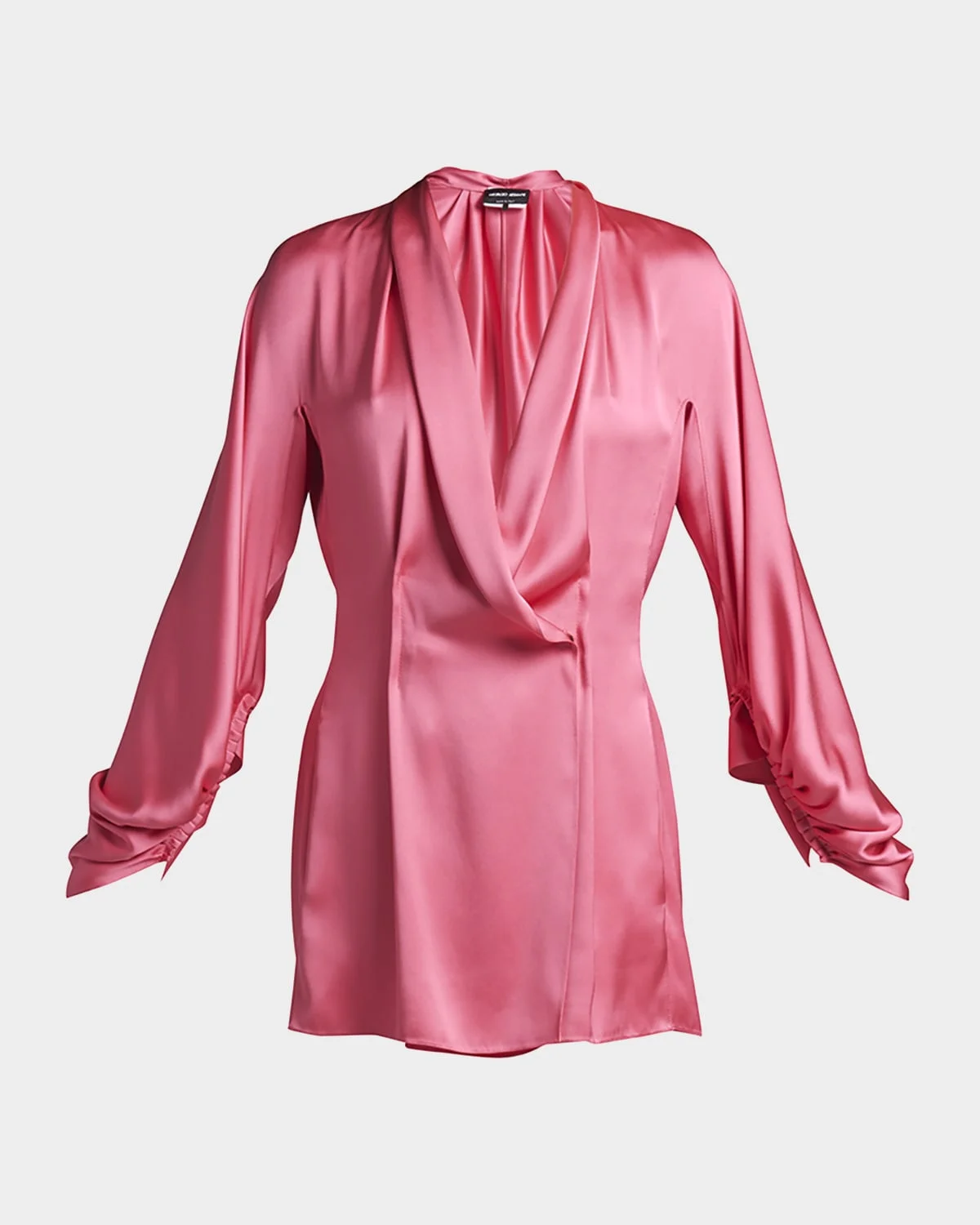 Draped Silk Tunic Blouse - 1