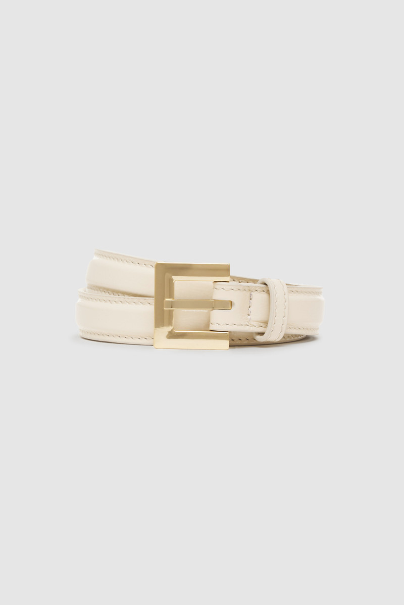 Nicola Belt - Bone Crinkled Patent 4