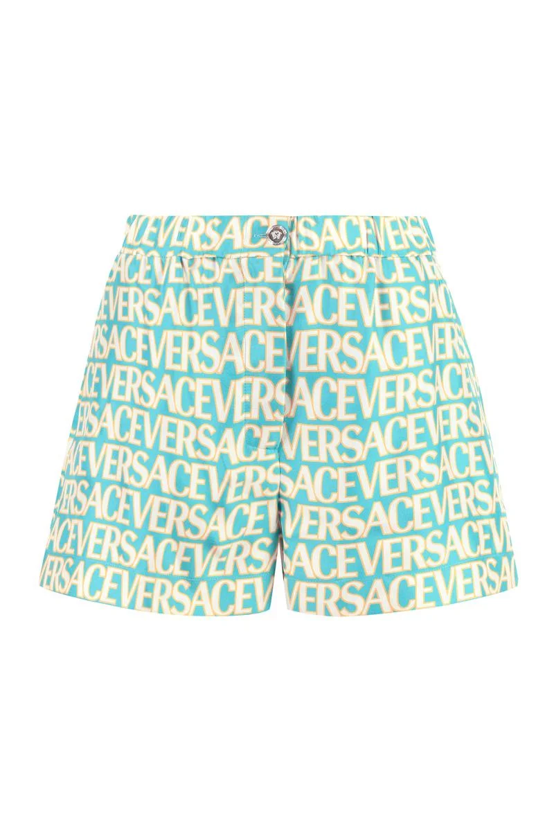 Versace Printed Silk Shorts - 1