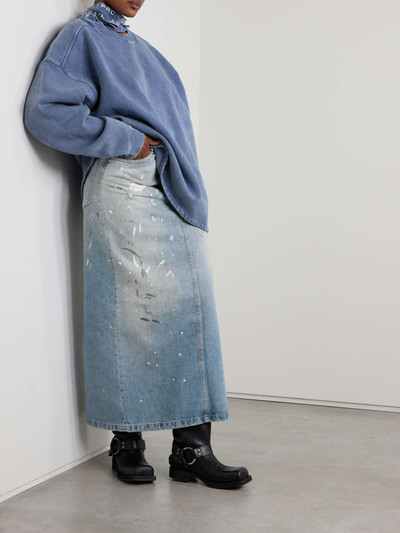 Acne Studios Paint-splattered denim maxi skirt outlook