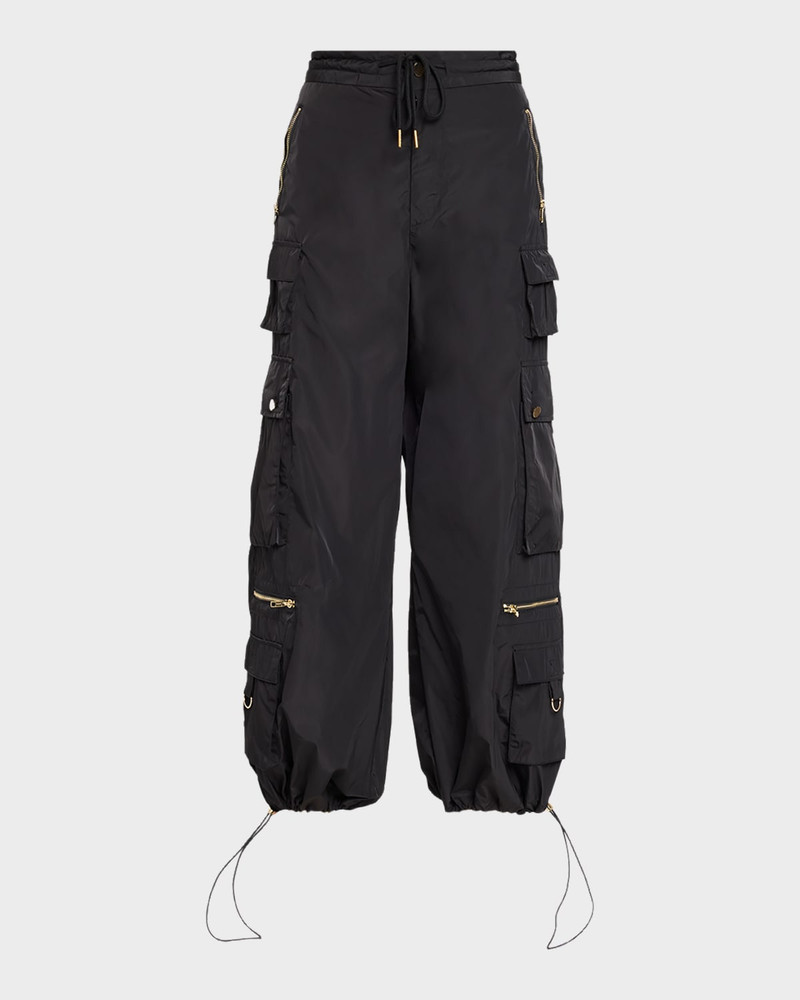 Wide-Leg Drawcord Cargo Pants 1