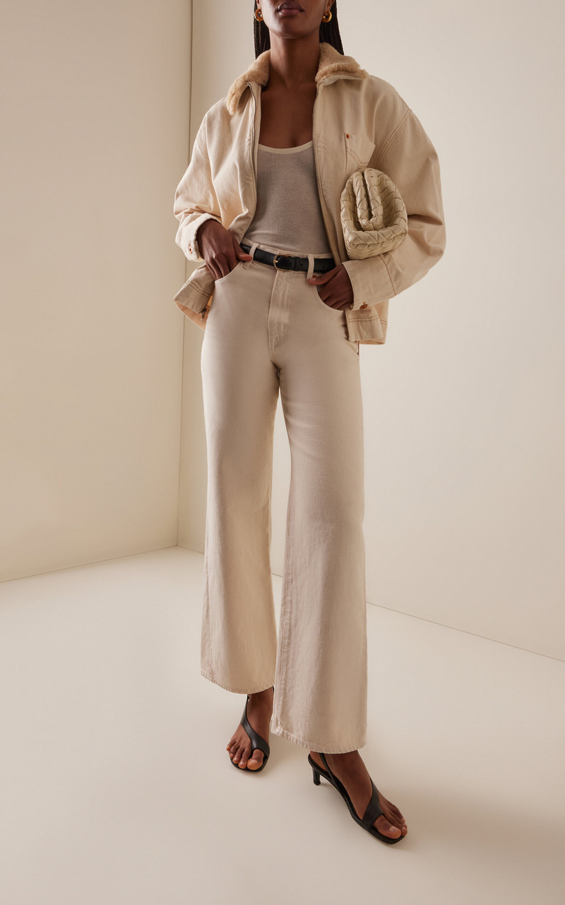 SLVRLAKE Grace Rigid High-Rise Wide-Leg Jeans ivory outlook