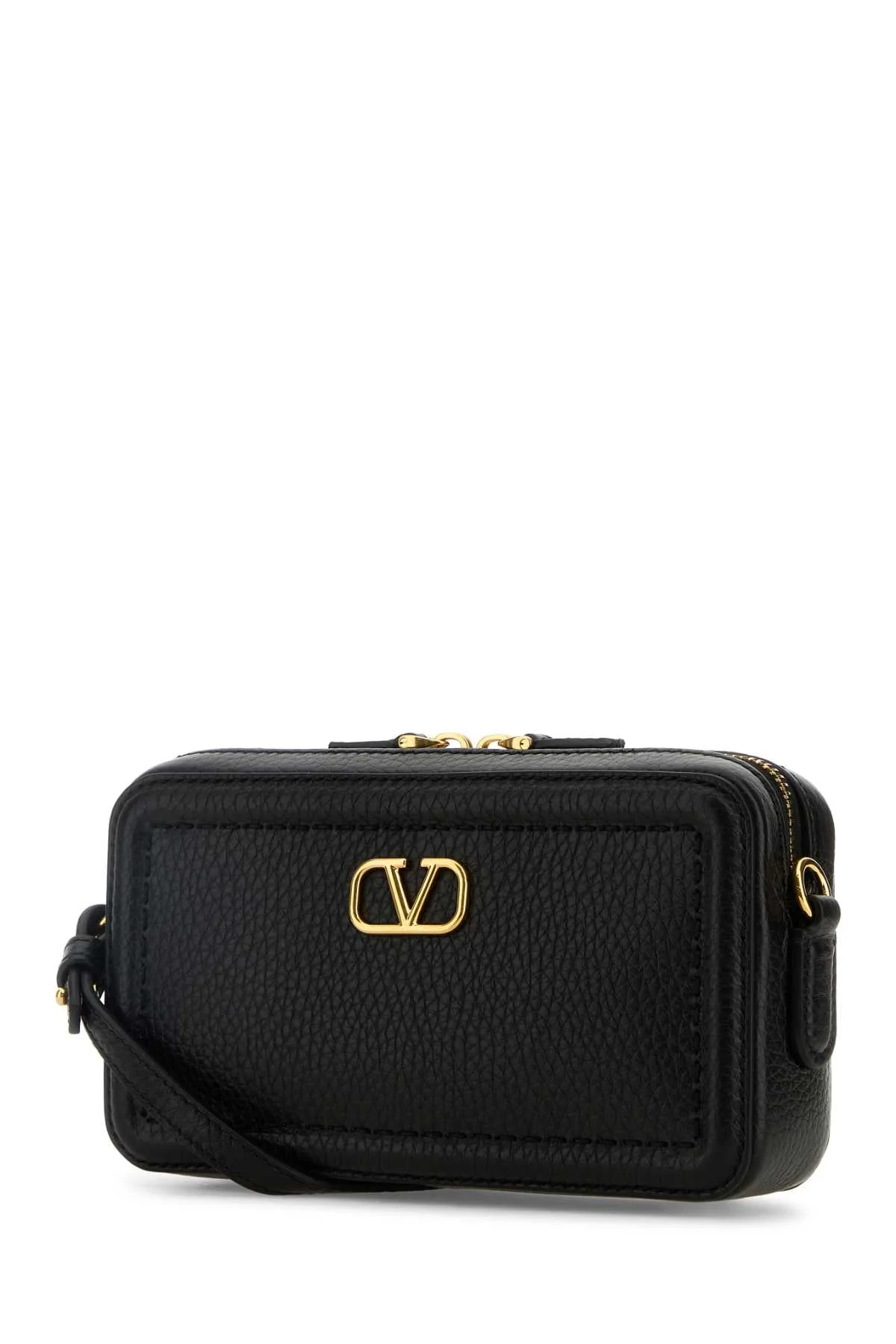 Valentino Garavani Women Black Leather Vlogo Crossbody Bag - 1