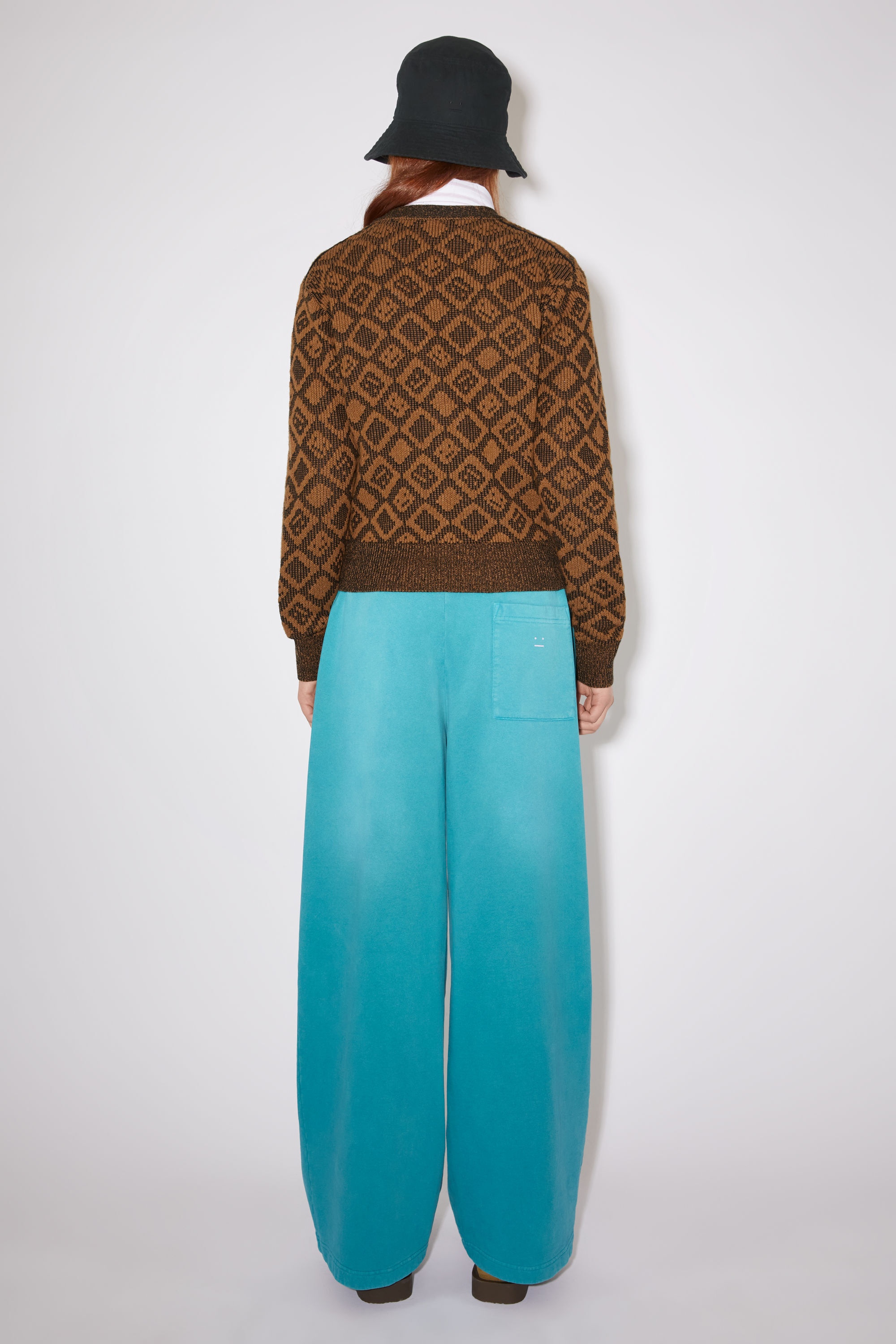 Face tiles cardigan - Toffee brown/black - 3