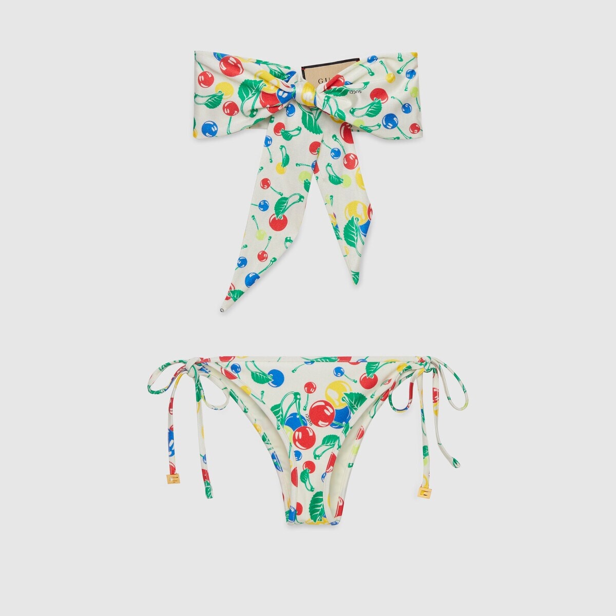 Gucci cherries print jersey bikini set - 1