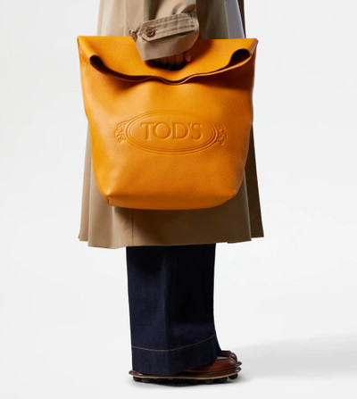 Tod's SHOPPING TOTE IN LEATHER MEDIUM - YELLOW outlook