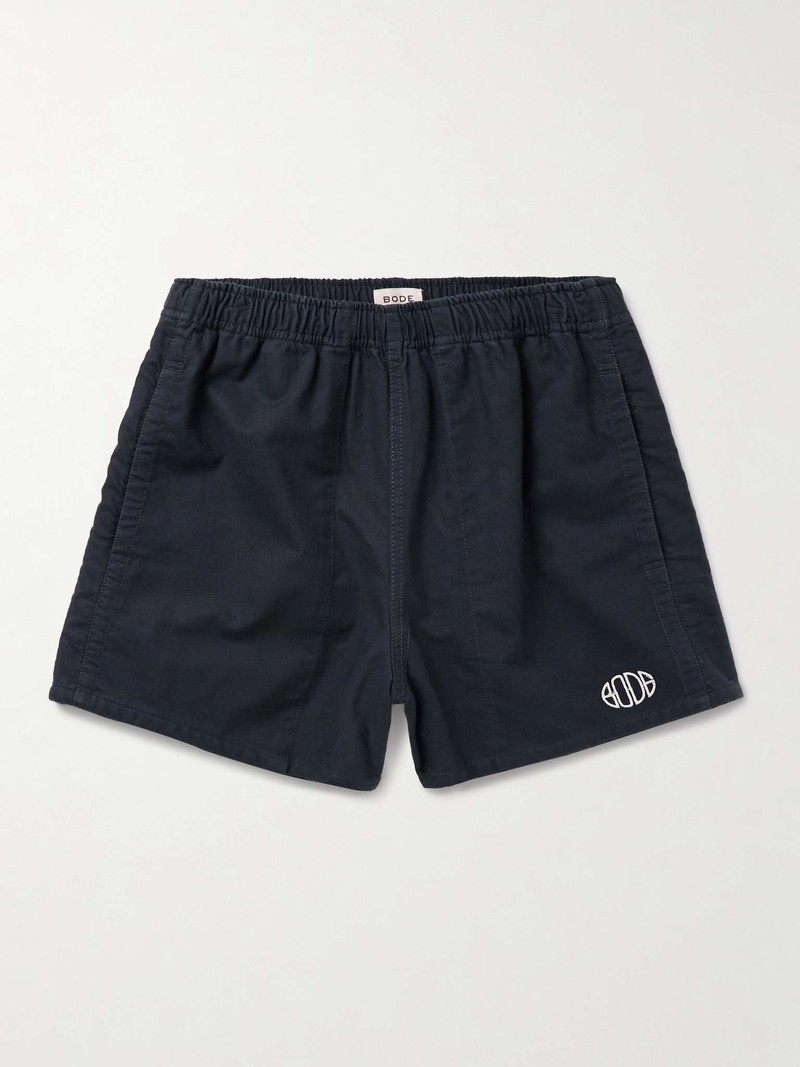 Field Straight-Leg Logo-Embroidered Cotton-Twill Shorts 1