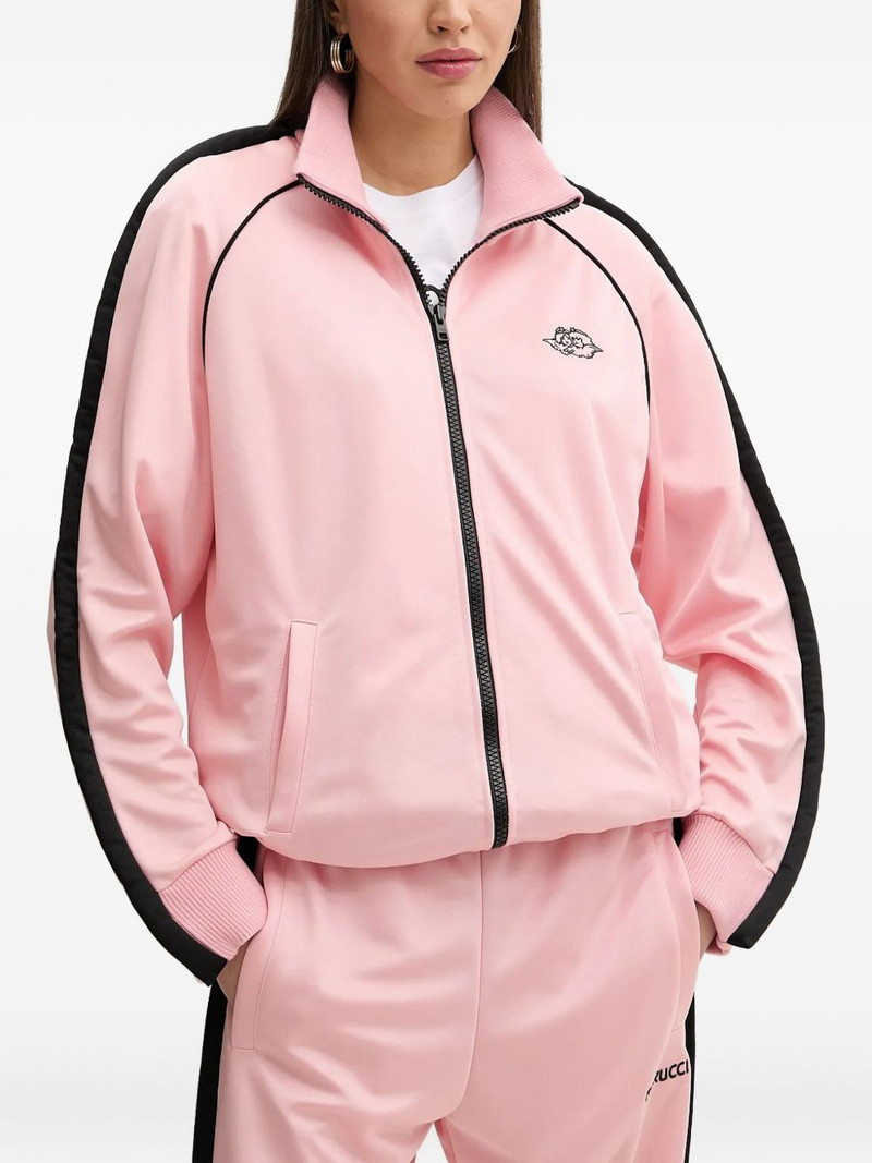 panelled zip-up sweatshirt 1