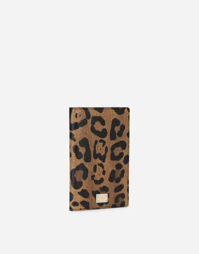 Dolce & Gabbana Leopard-print Crespo passport holder with branded plate outlook