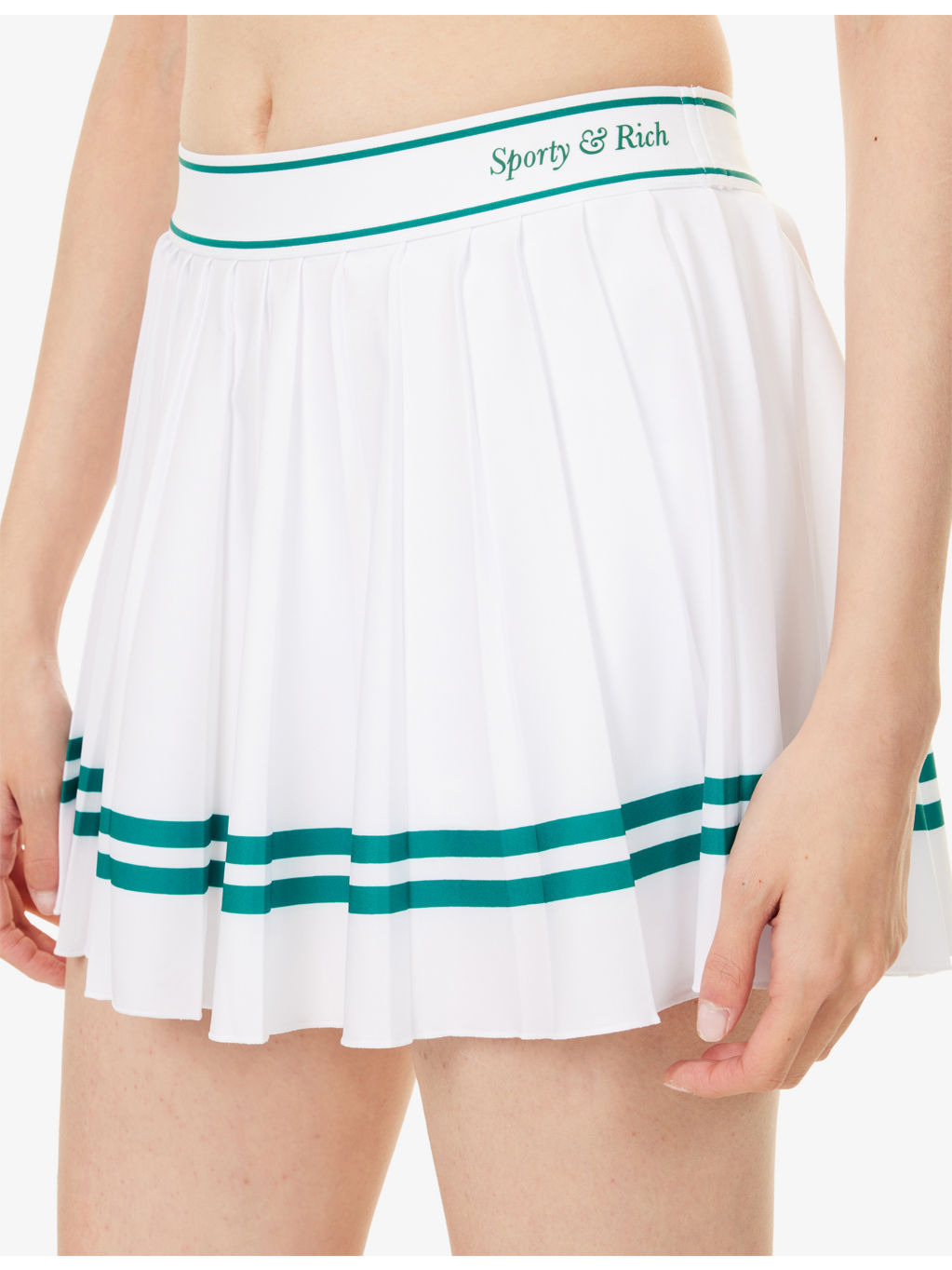 Italic Logo Pleated Stretch-Woven Mini Skirt - 5