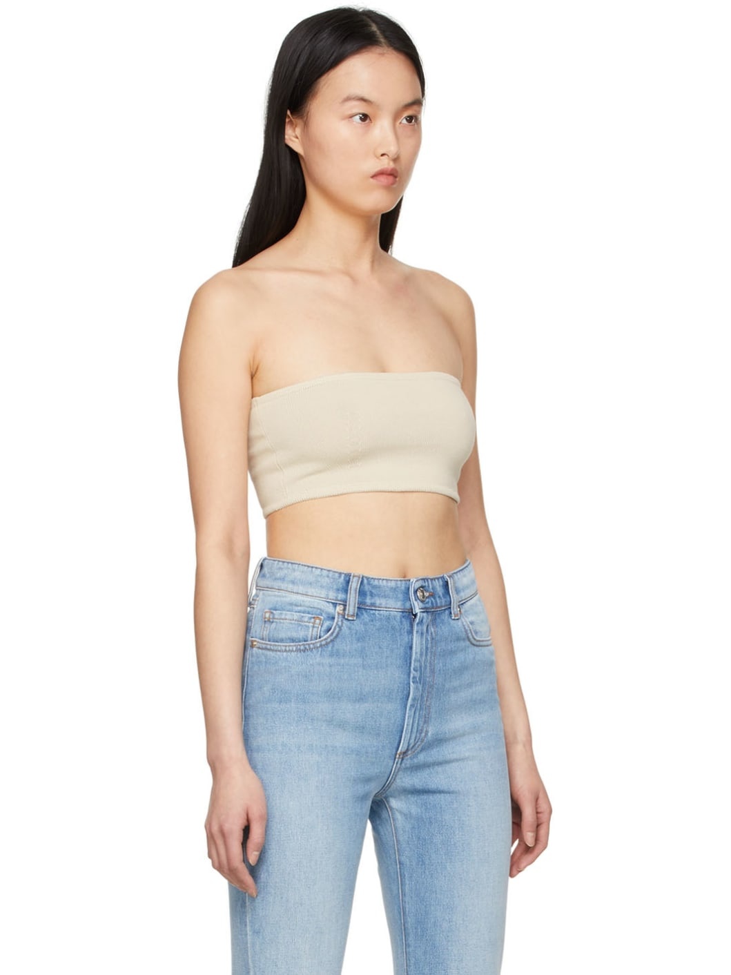 Beige Cotton Bandeau - 2