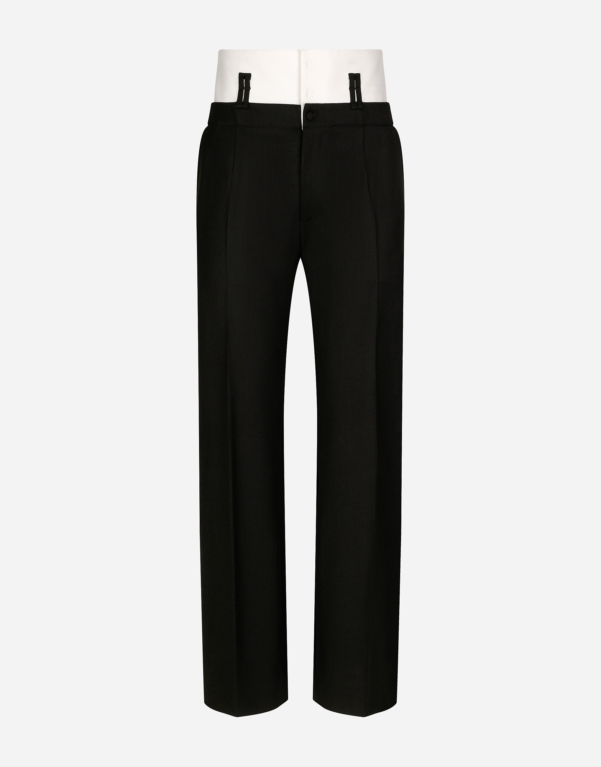 Tailored pants with contrasting belt - 1