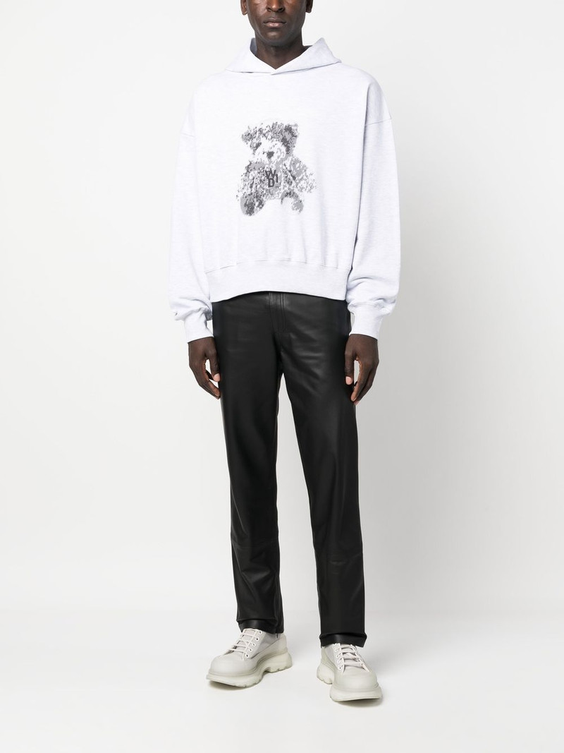 We11done graphic-print cotton hoodie outlook