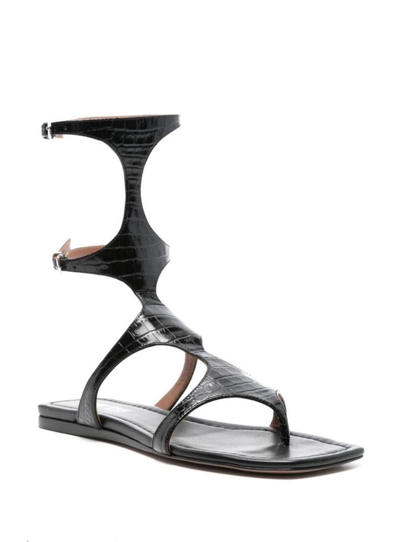 PARIS TEXAS crocodile-effect flat sandals outlook