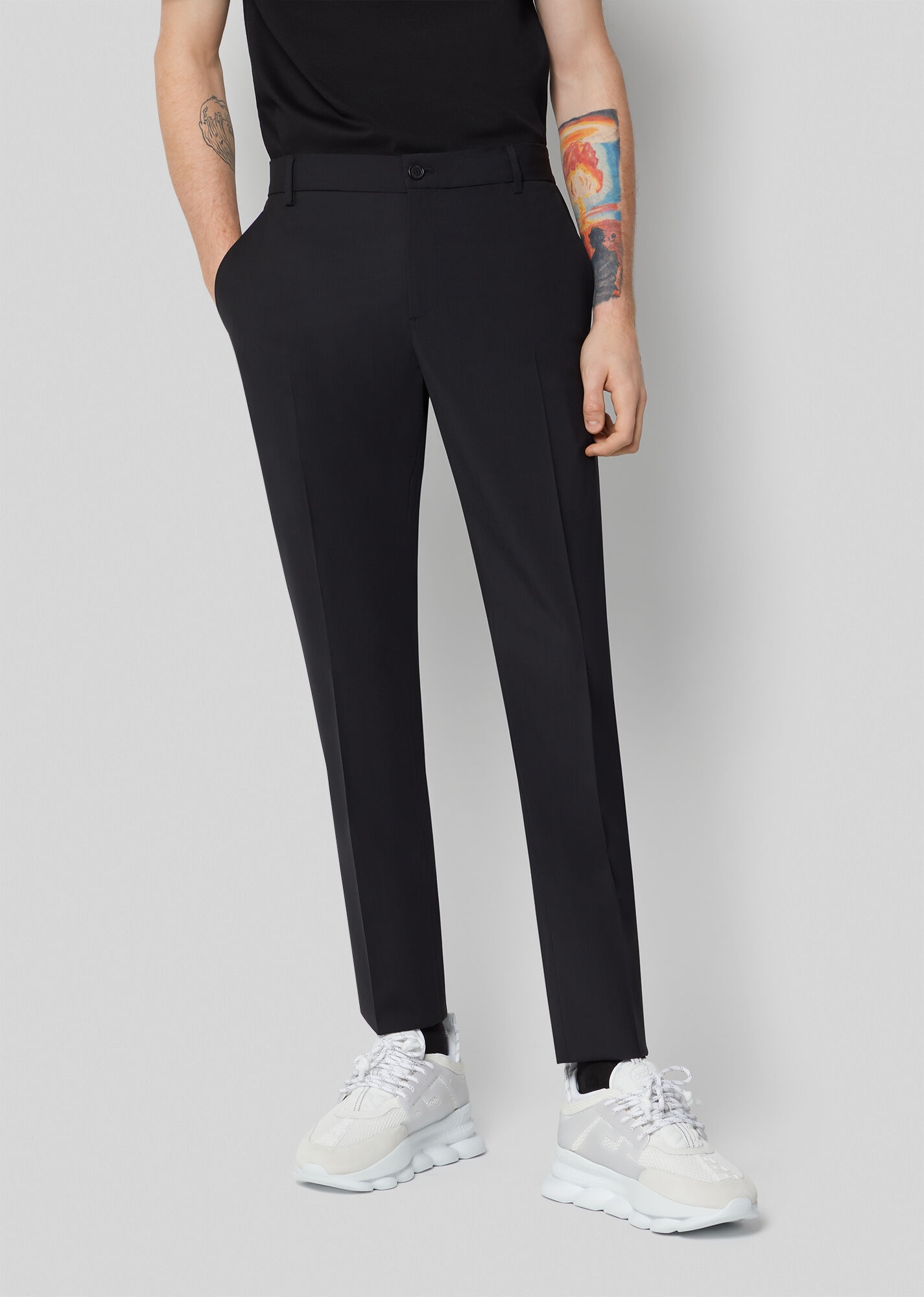 Wool Blend Formal Trousers - 2