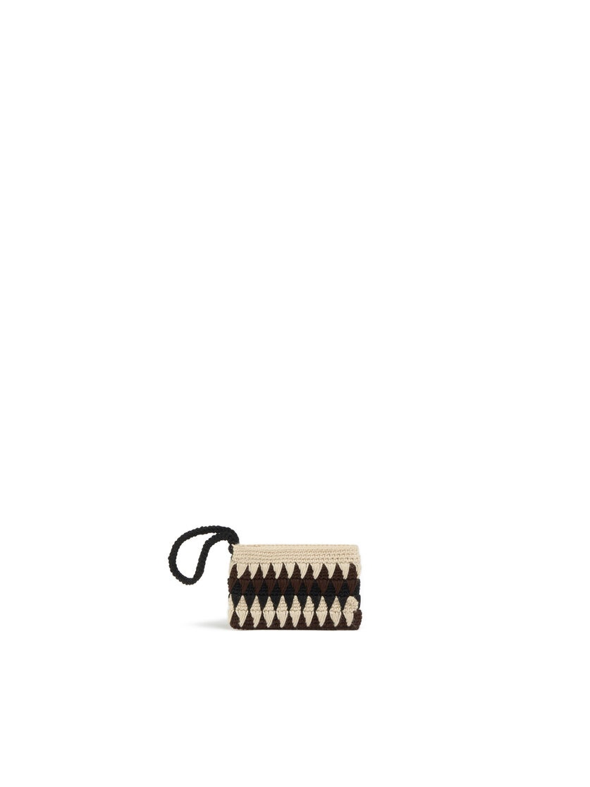 GREEN CROCHET MARNI MARKET MINI CHESSBOARD POUCH - 2
