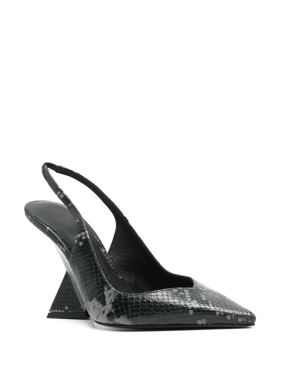 Python print leather slingbacks - 3