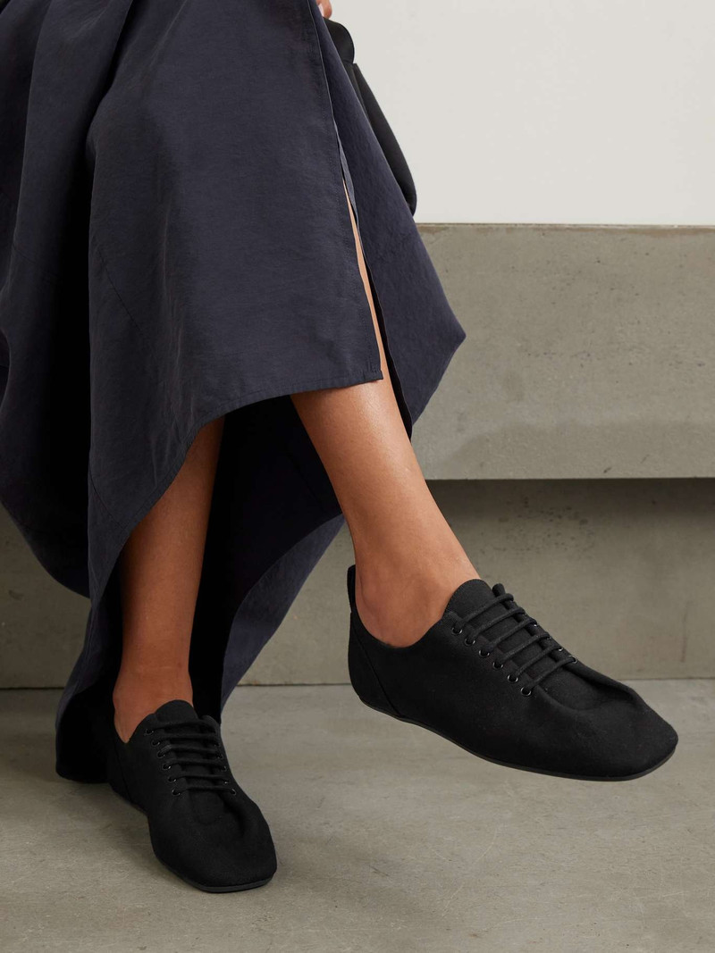 Totême Recycled cotton-twill sneakers Black outlook