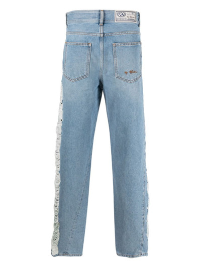 GCDS ripped high-rise straight-leg jeans outlook