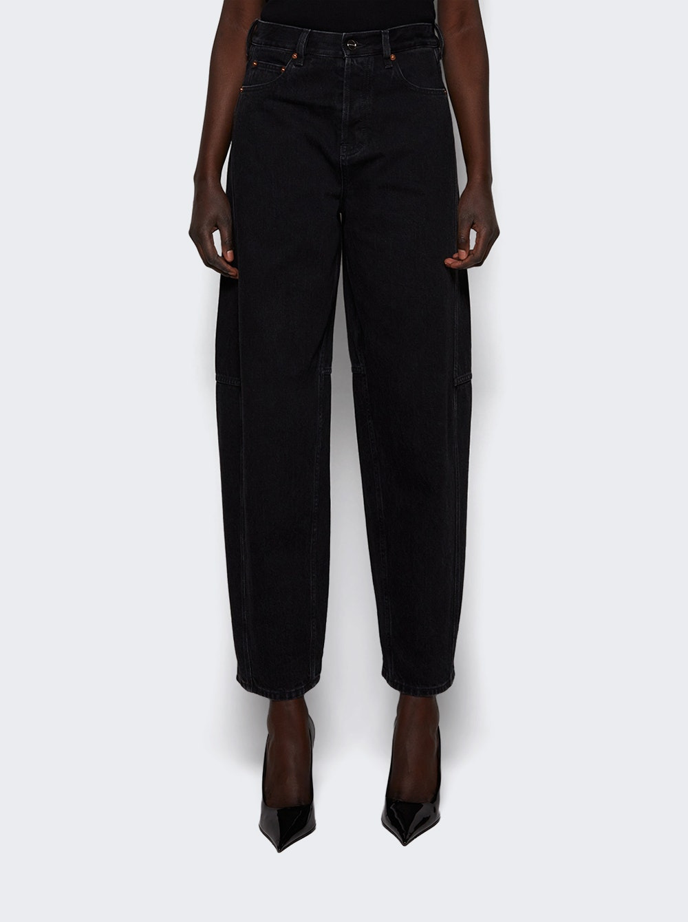 Balloon Denim Pants Black - 2