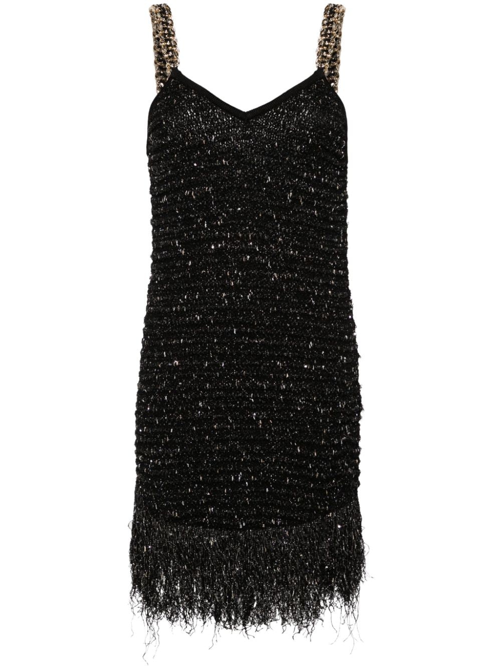 Balmain Fringed Tweed Short Dress - 1