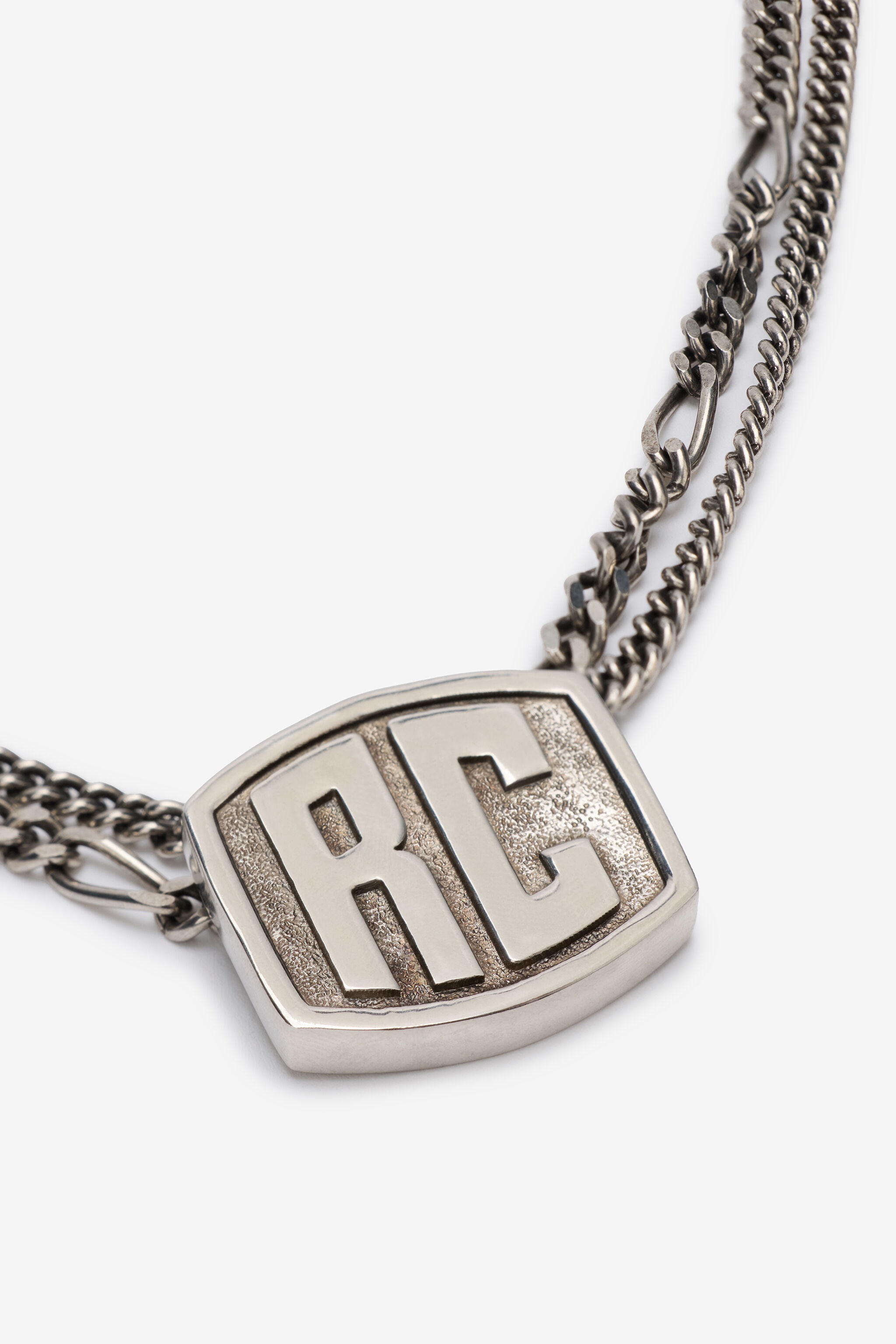 Necklace With Double Chain And RC Monogram - 5