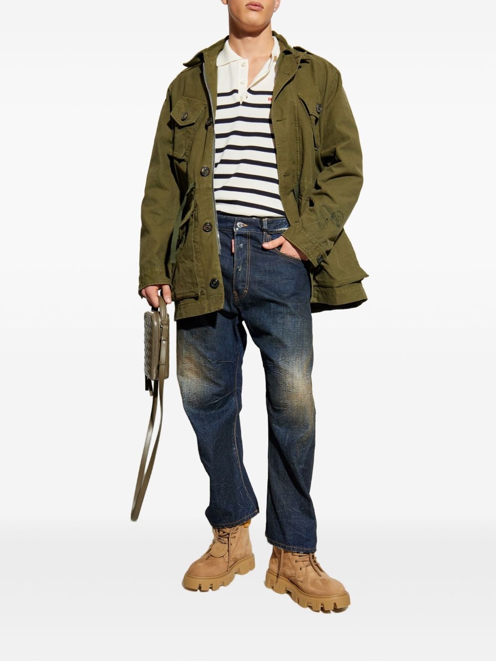 striped polo-neck sweater - 2