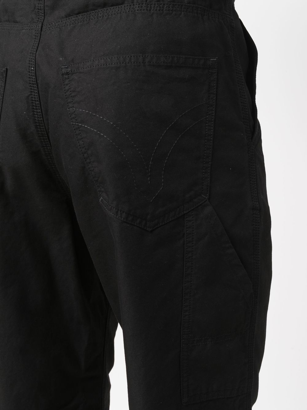 contrast-stitch worker trousers - 5
