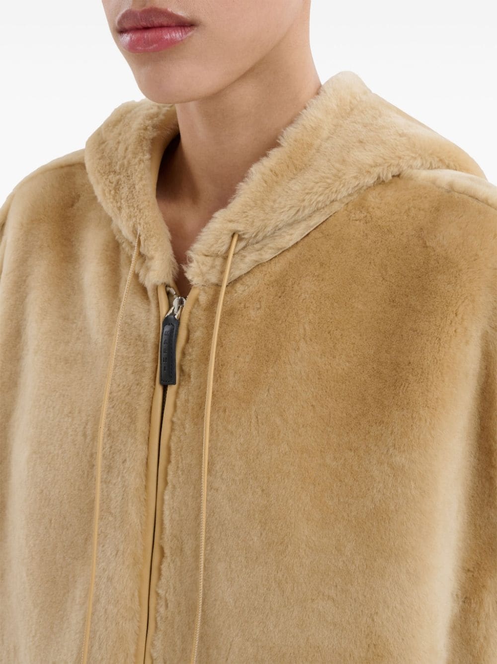 hooded shearling waistcoat - 5