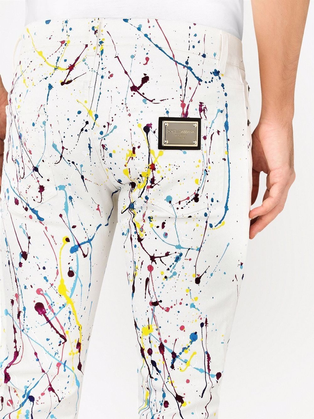 paint-splatter detail skinny jeans - 5