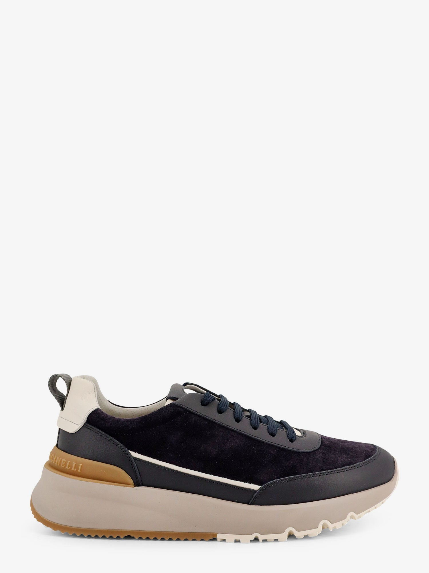 Brunello Cucinelli Low-Top Suede Sneakers With Leather Inserts - 1