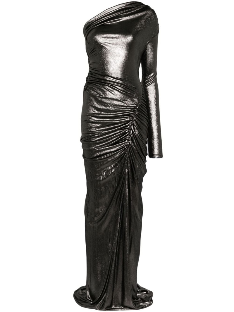 metallic draped gown 1