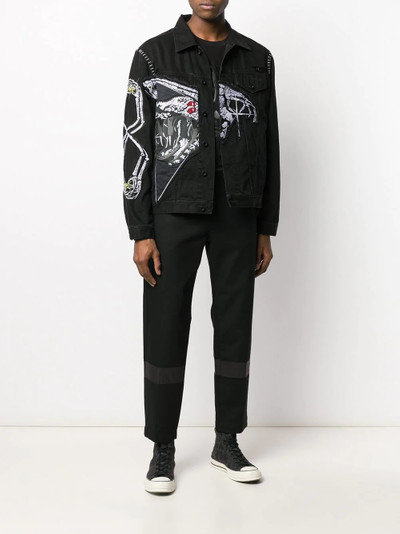 Diesel embroidered patch denim trucker jacket outlook