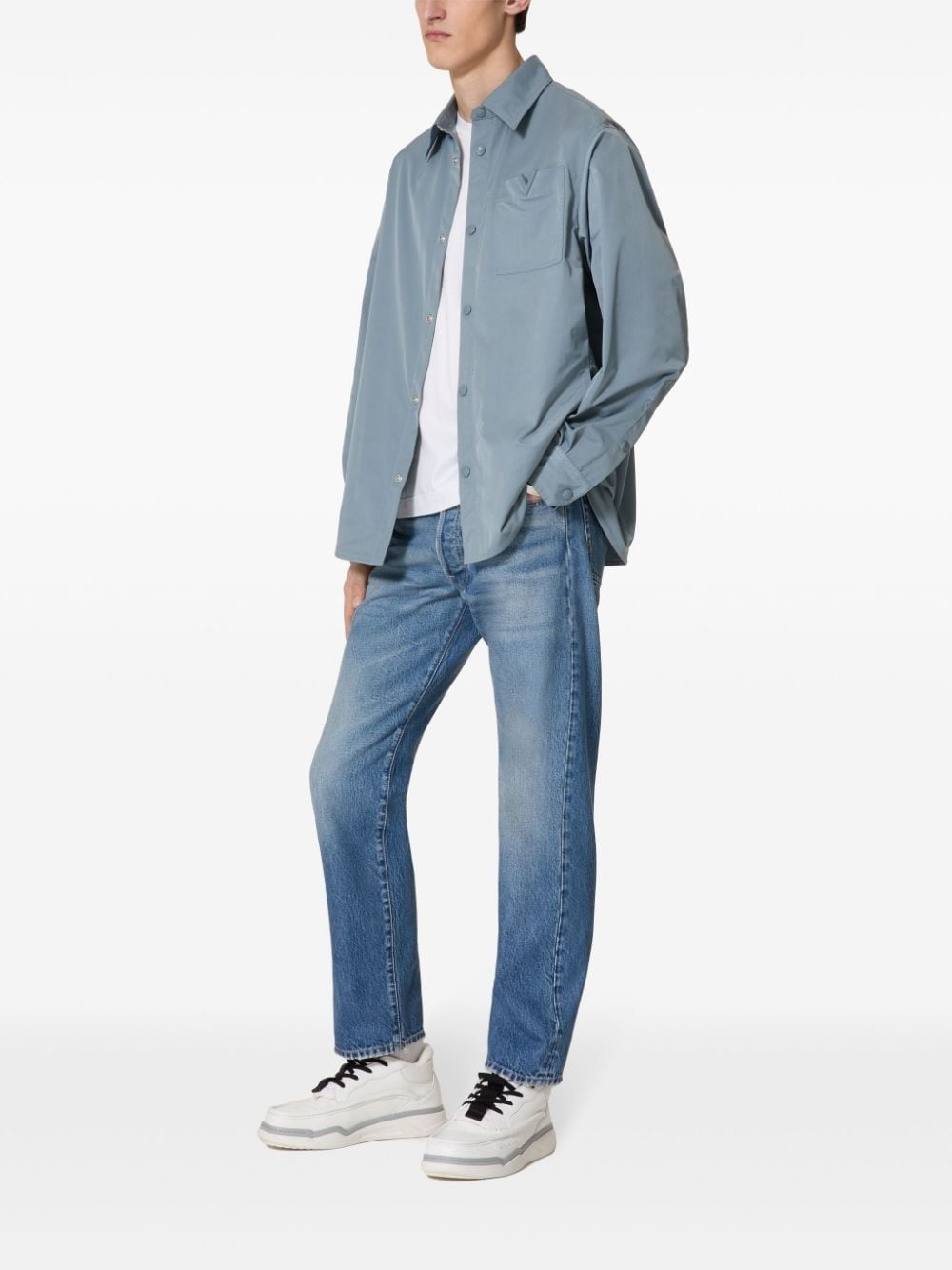 V Detail shirt jacket - 2