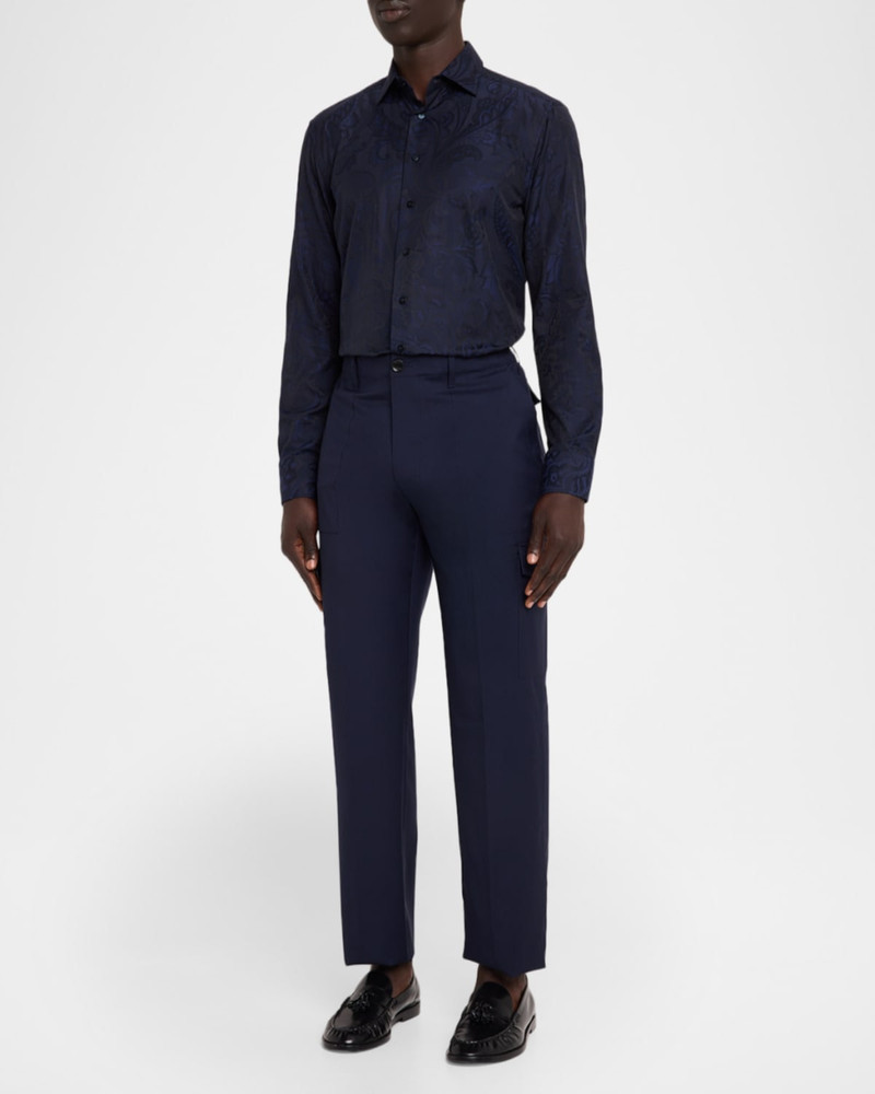 Etro Men & apos;s Wool Straight-Leg Cargo Trousers outlook