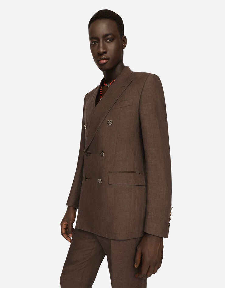 Double-breasted linen Sicilia-fit suit - 4