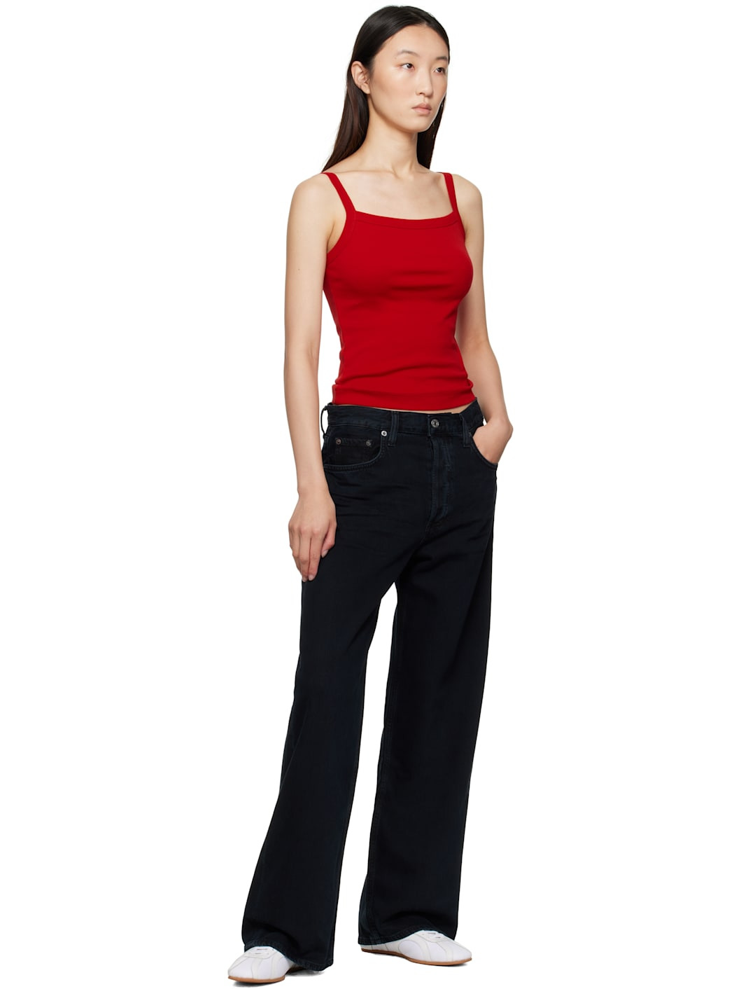 Black Low Slung Baggy 30.5" Jeans - 4