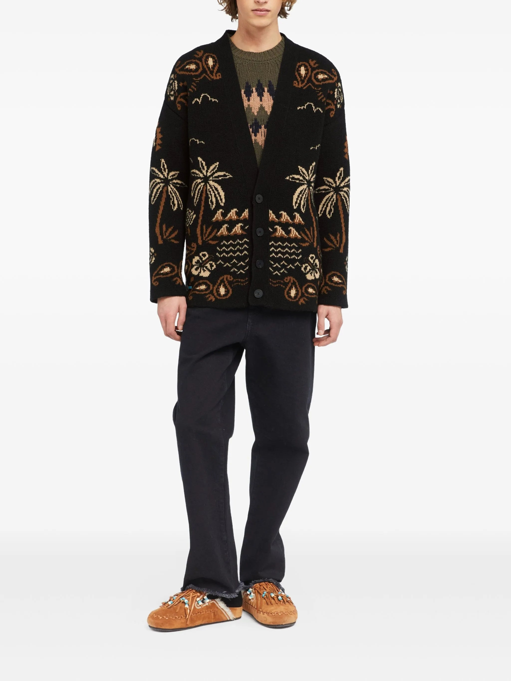 Alanui Glimpse Of Eden Palm-tree Paisley Cardigan - 4