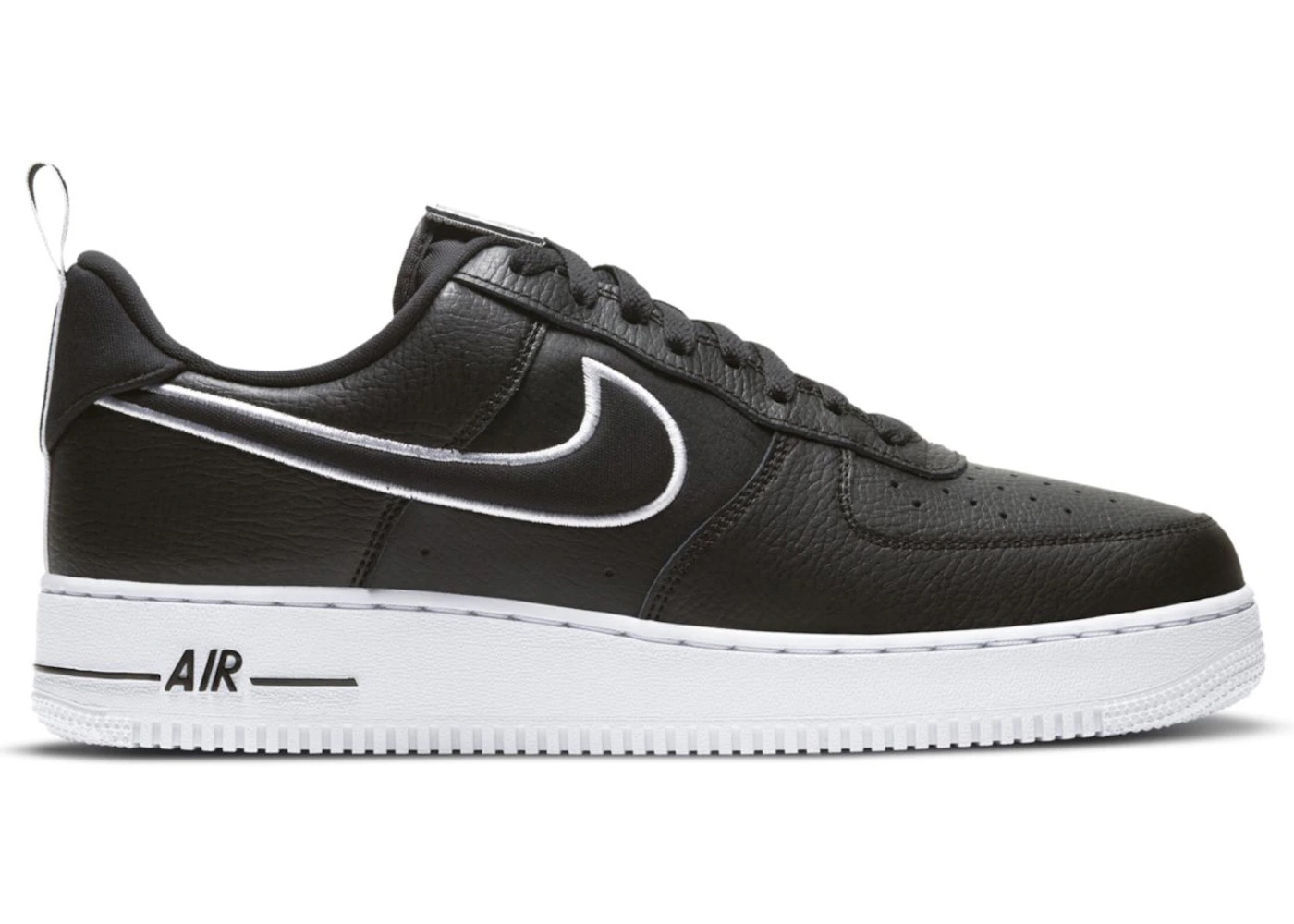 Nike Air Force 1 Low Black White Contrast Swoosh - 1