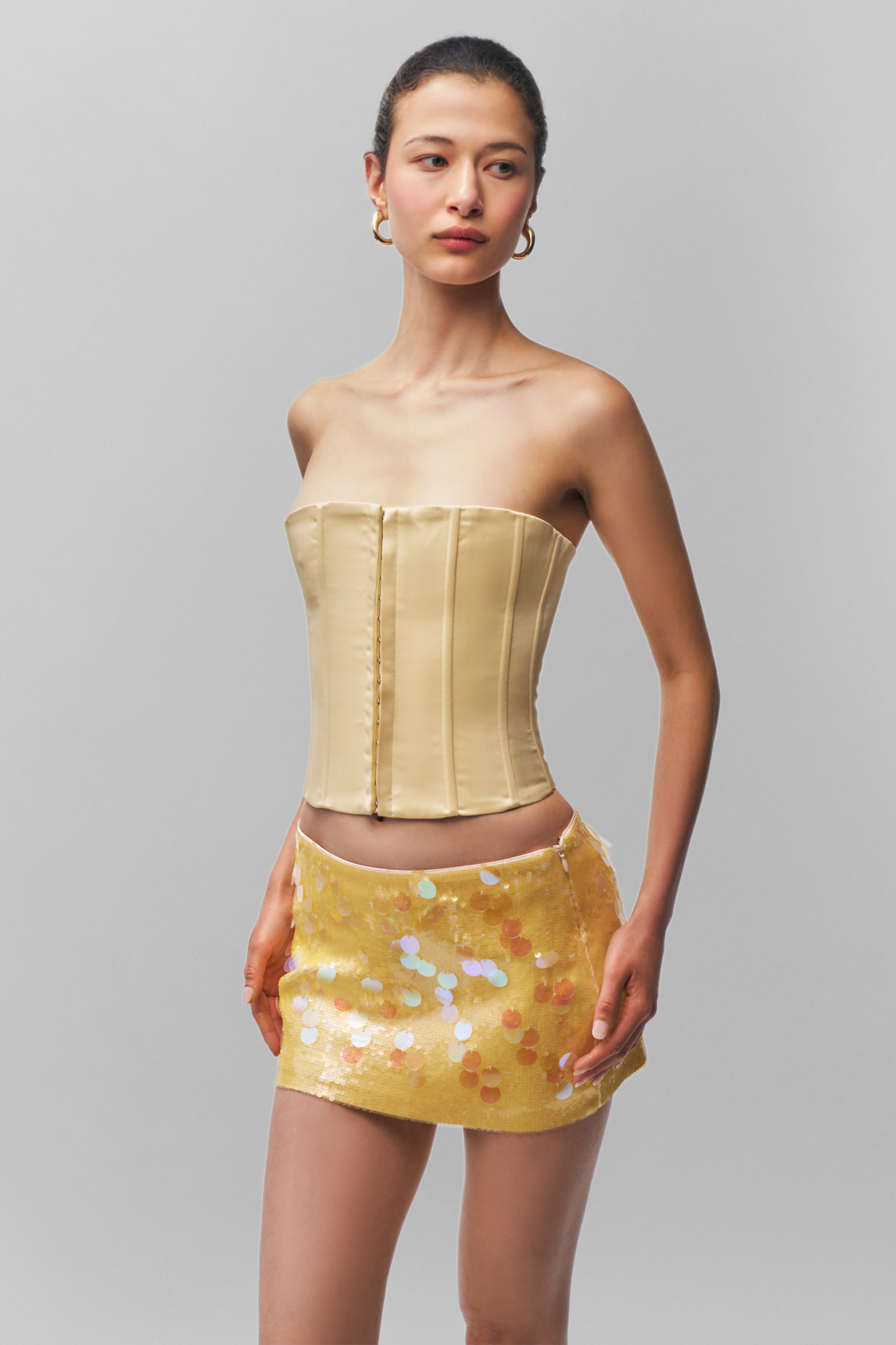 LOW RISE PAILLETTE SKIRT - 3