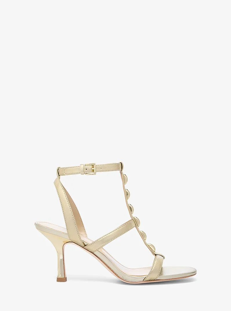 Nara Studded Metallic Leather Sandal - 1