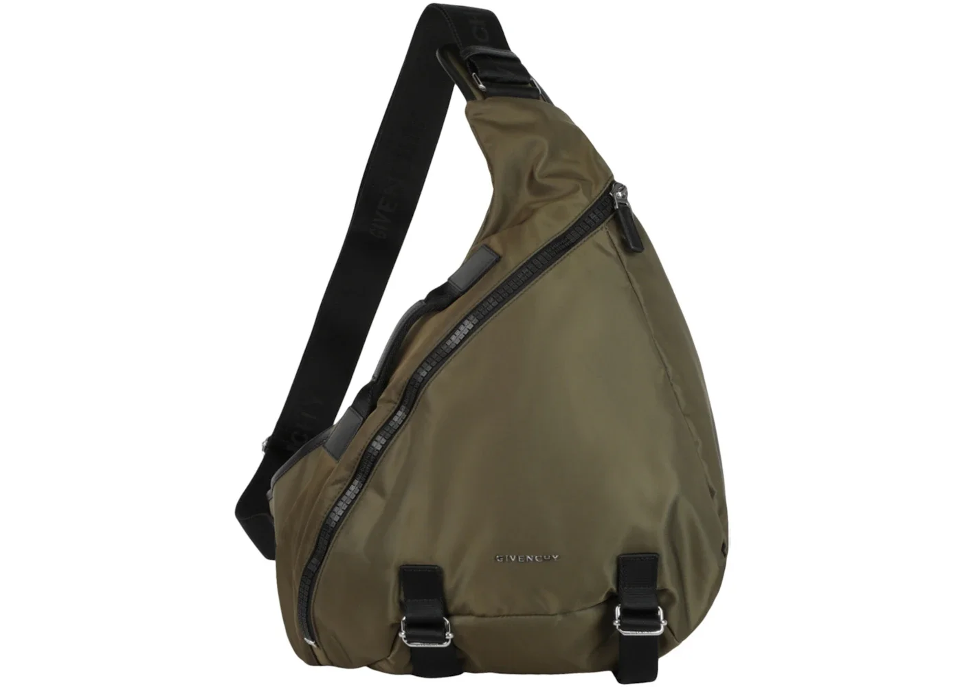 Givenchy Medium G-Zip Triangle Bag In Nylon Khaki - 1
