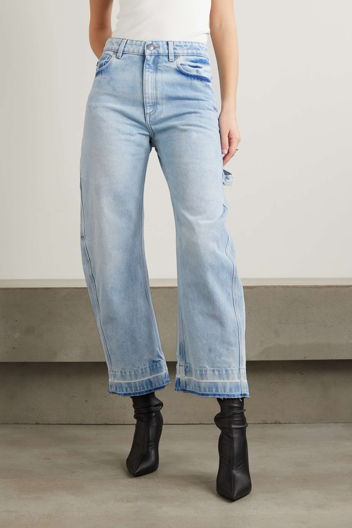 Distressed mid-rise straight-leg jeans - 3