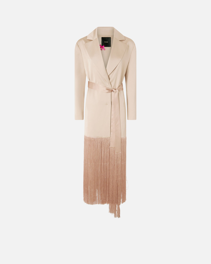 SATIN TRENCH COAT WITH FRINGING 1