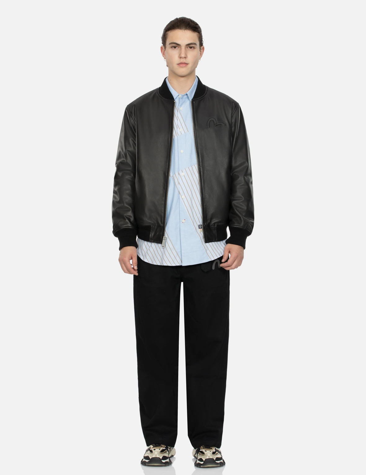 Logo Appliquéd Leather Bomber Jacket - 6