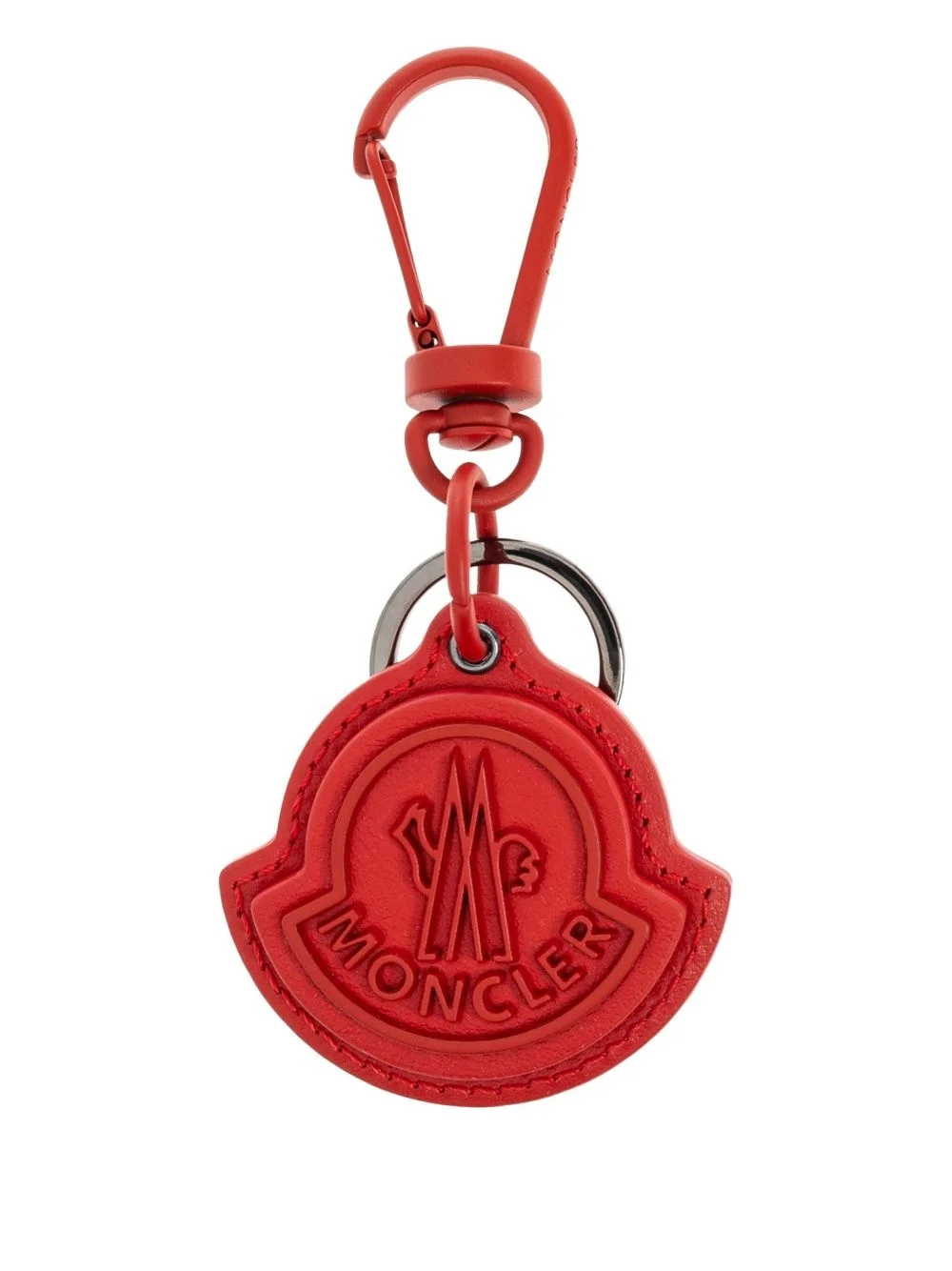 logo-embossed leather keyring - 1