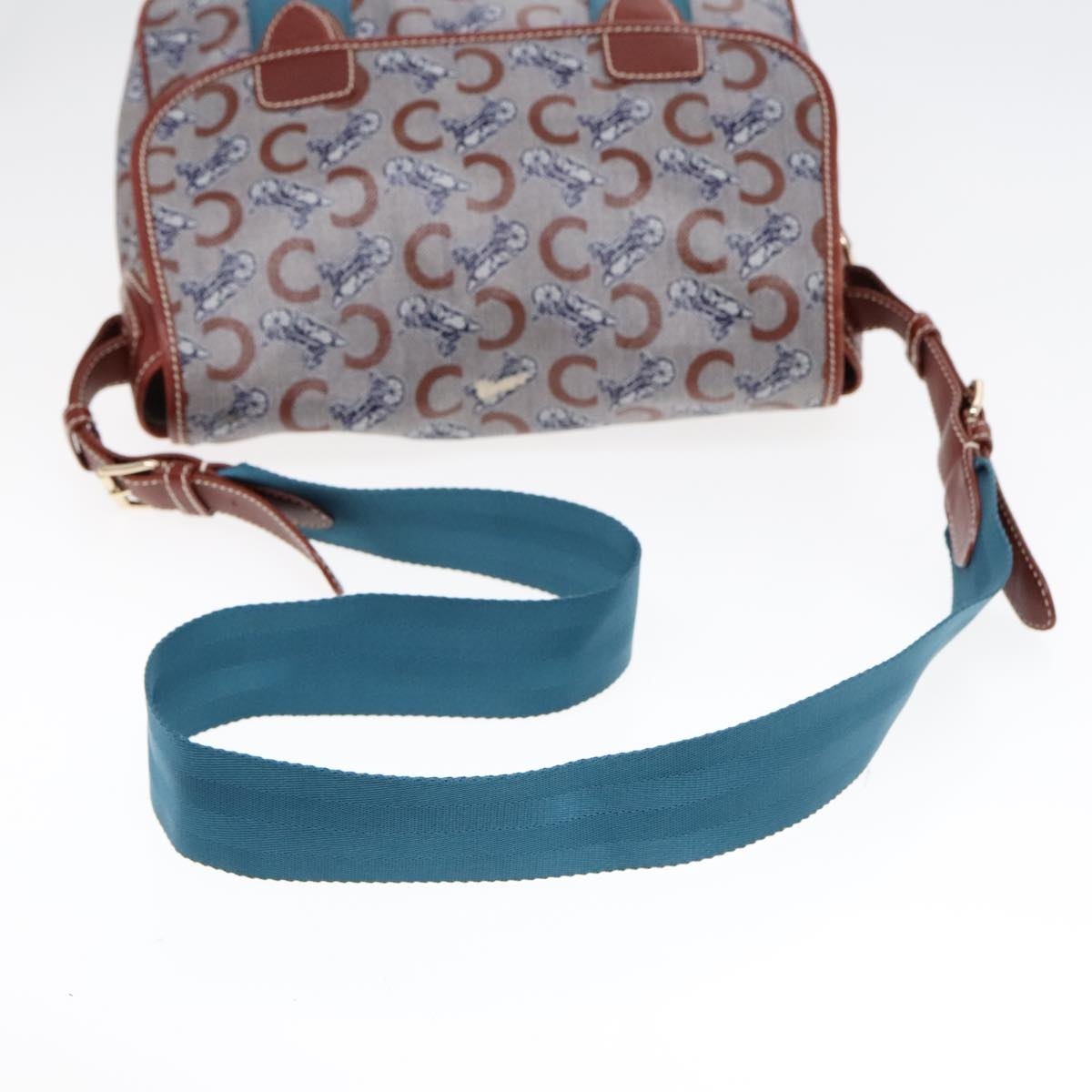 CELINE C Sulky Shoulder Bag Pvc Gray Brown Gold - 8