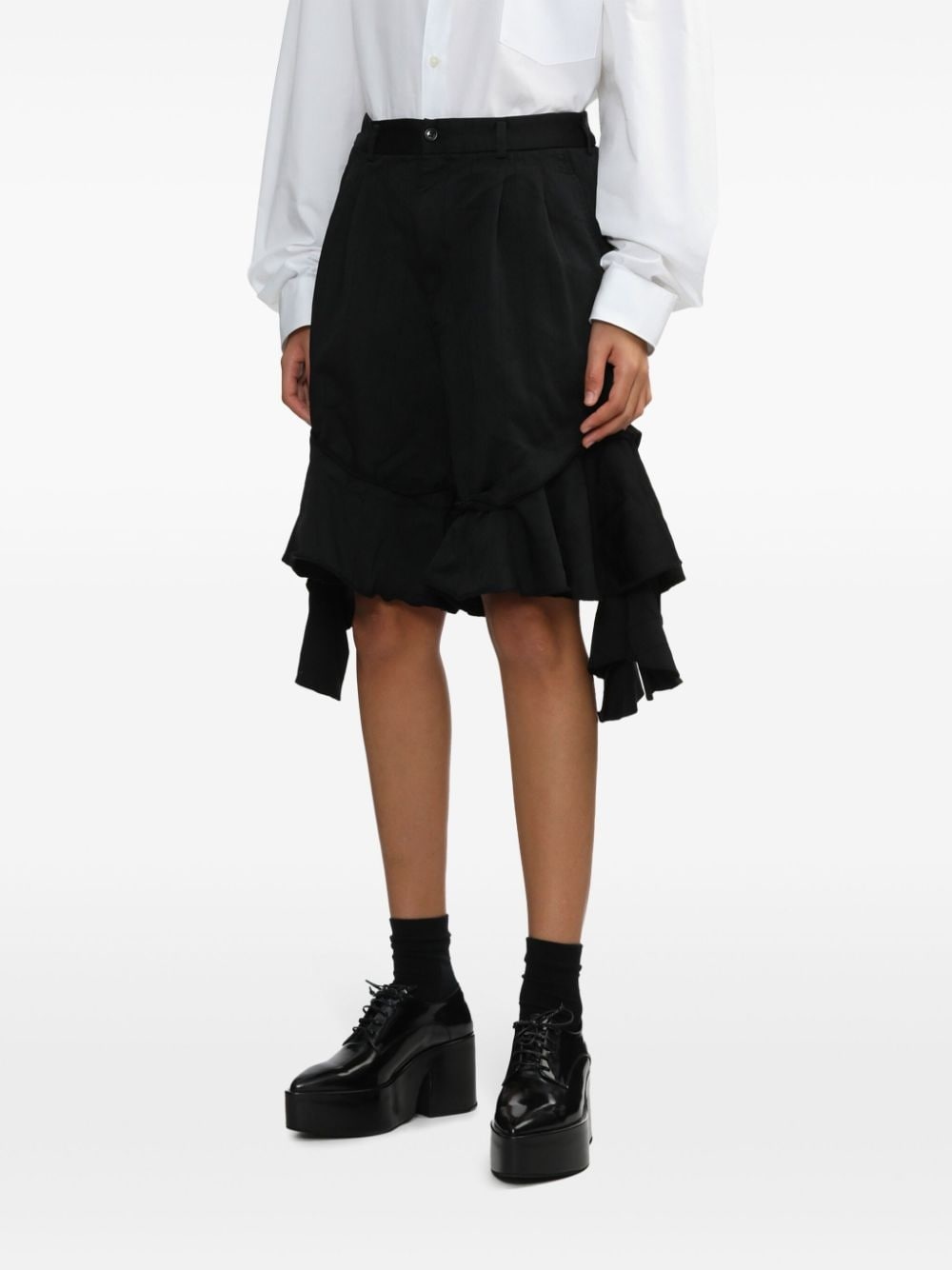 pleated ruffled shorts - 3