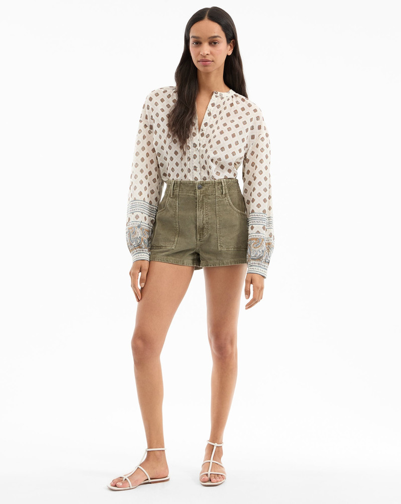 LOLLIE PAISLEY BUTTON-DOWN BLOUSE 3