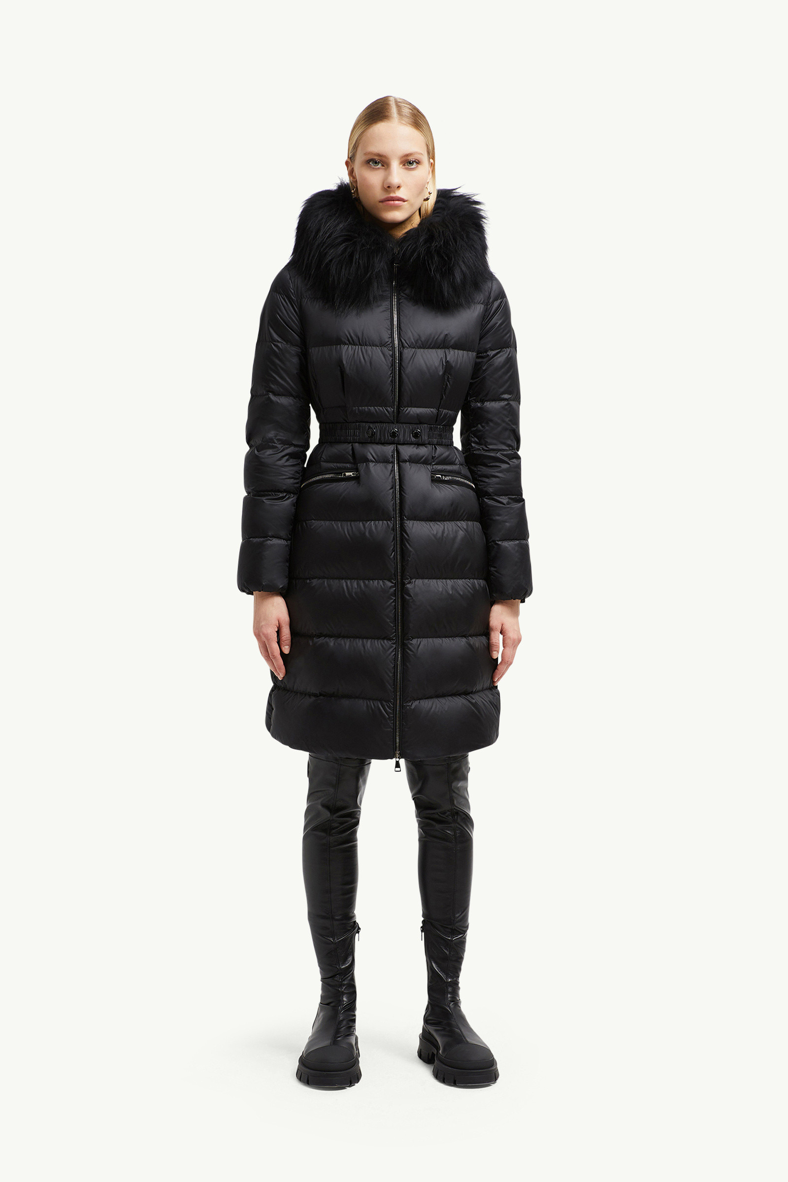 Boedic Hooded Shearling-Trimmed Long Down Jacket - 3